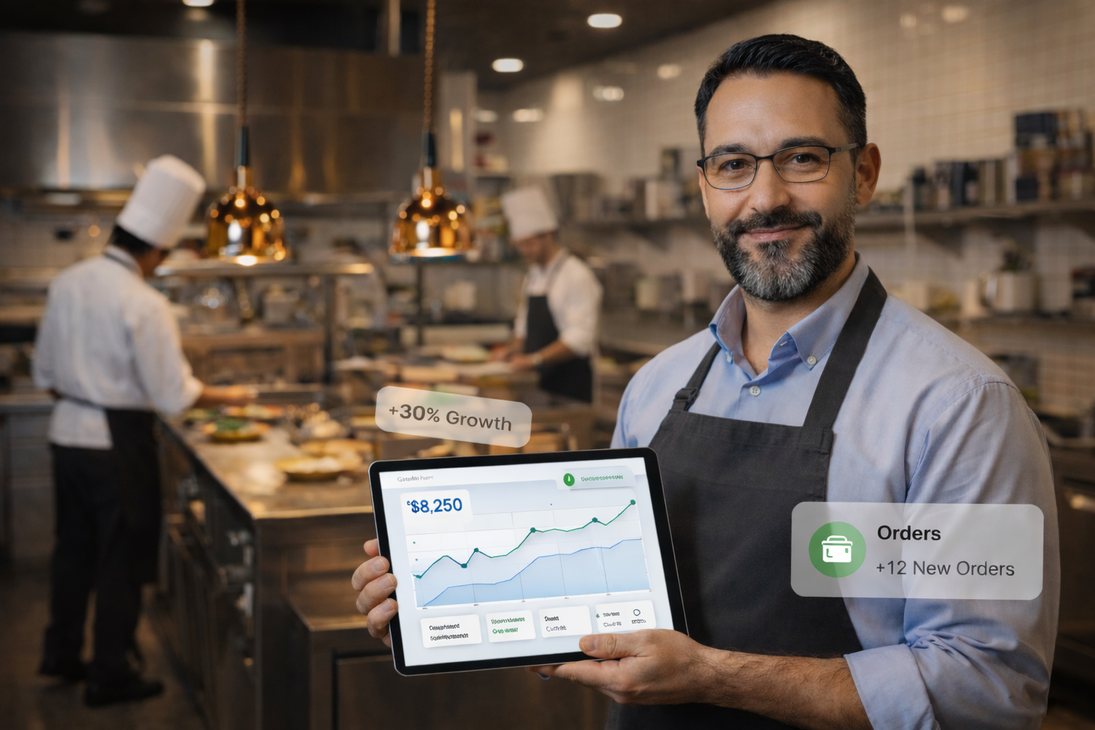 Chef in kitchen